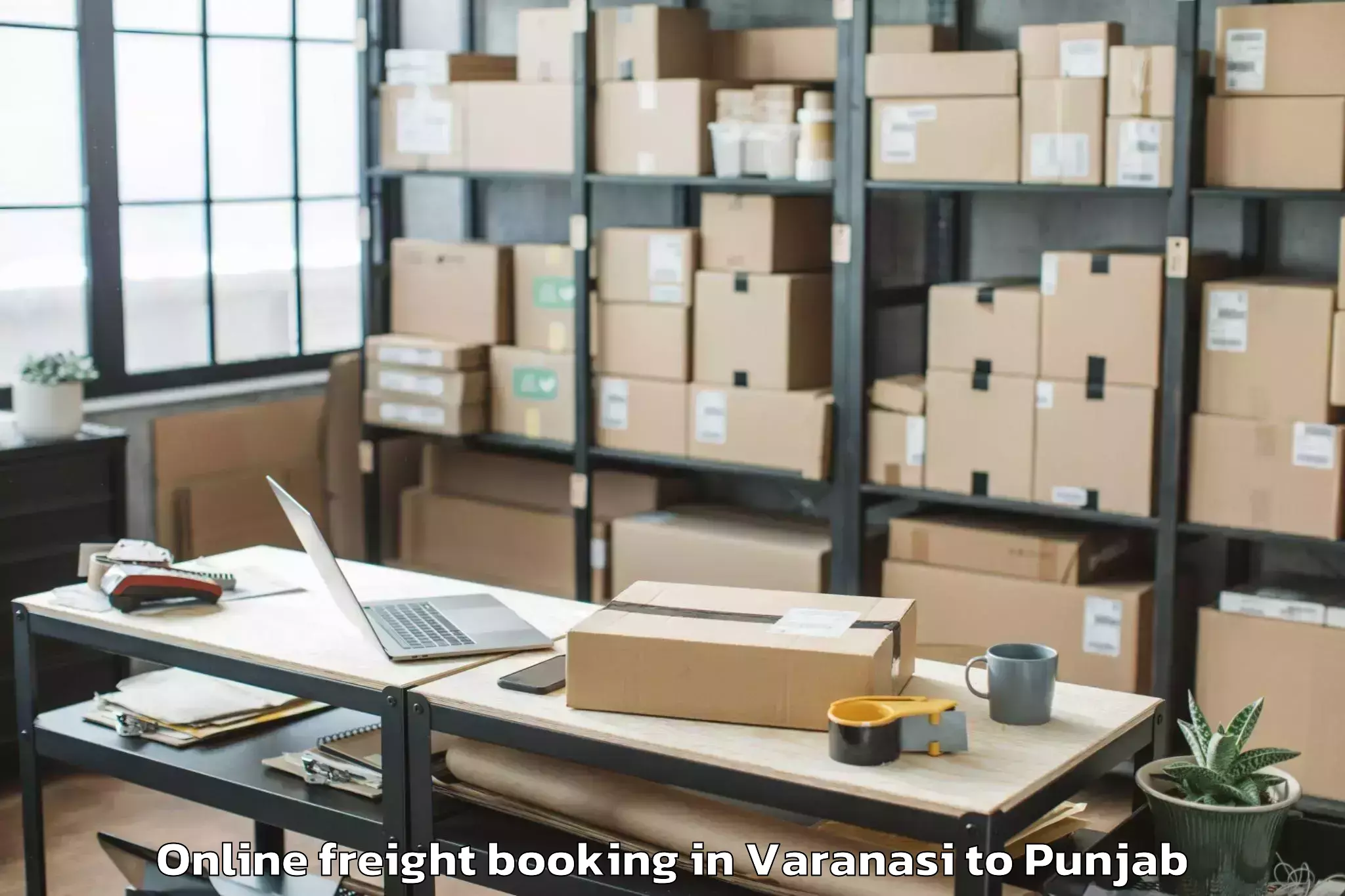 Easy Varanasi to Dasua Online Freight Booking Booking